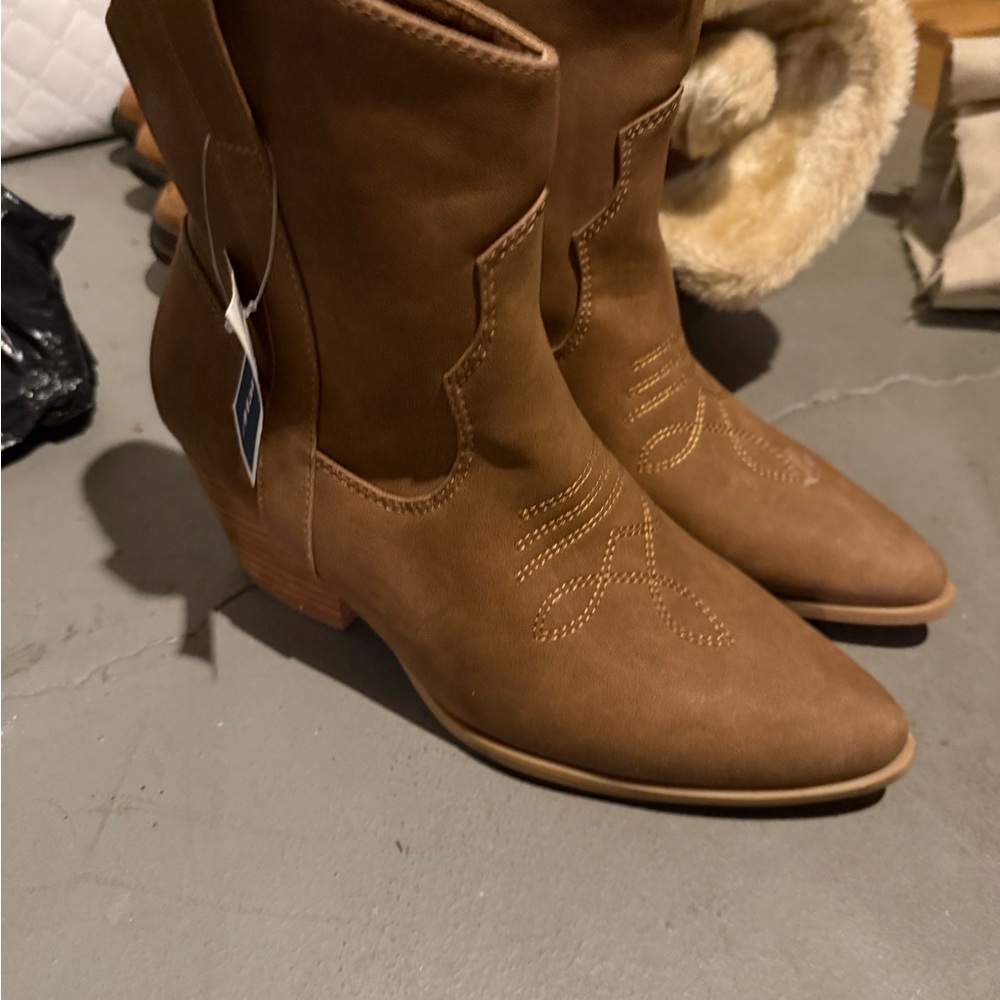 Brown Western Ankle Boots